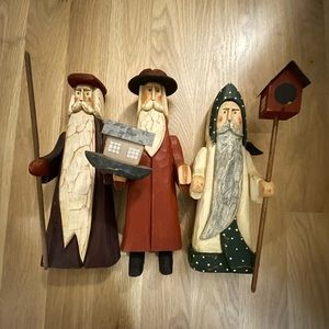 Wooden Figures / Santa or old man Winter / Wood carved figures
